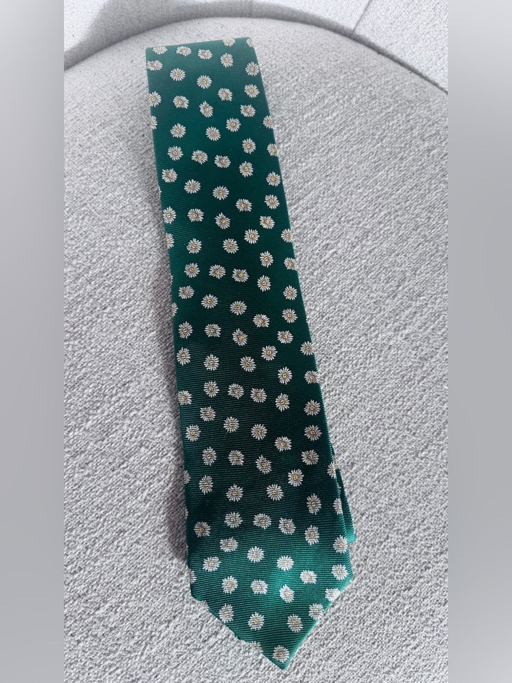 Italian Men's Green Floral Pattern Tie by